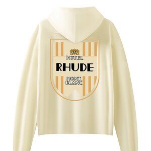 Rhude Beige Mont-Blanc Hotel Graphic Print Hoodie